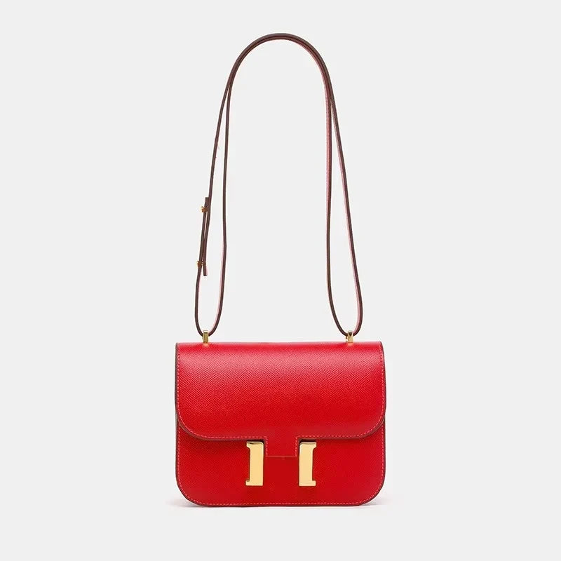 Crossbody Bag Genuine Leather Adjustable Strap Secure Clasp