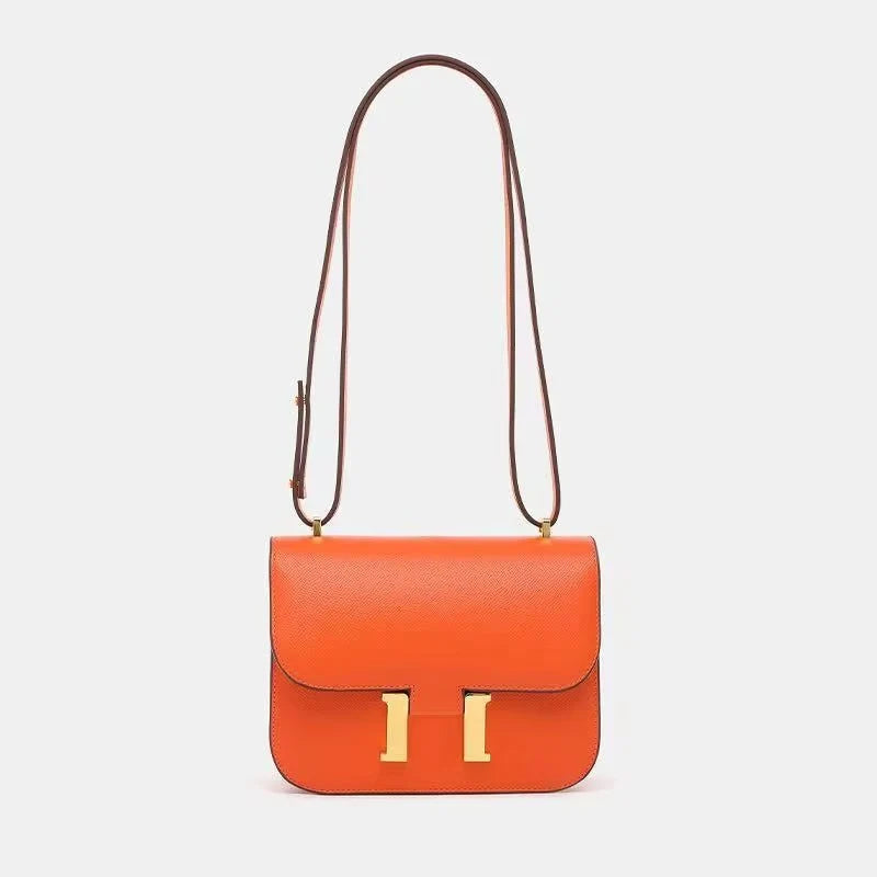 Crossbody Bag Genuine Leather Adjustable Strap Secure Clasp