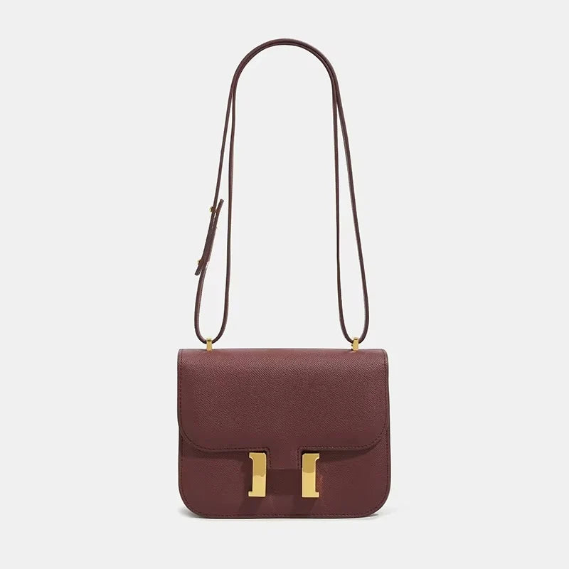 Crossbody Bag Genuine Leather Adjustable Strap Secure Clasp