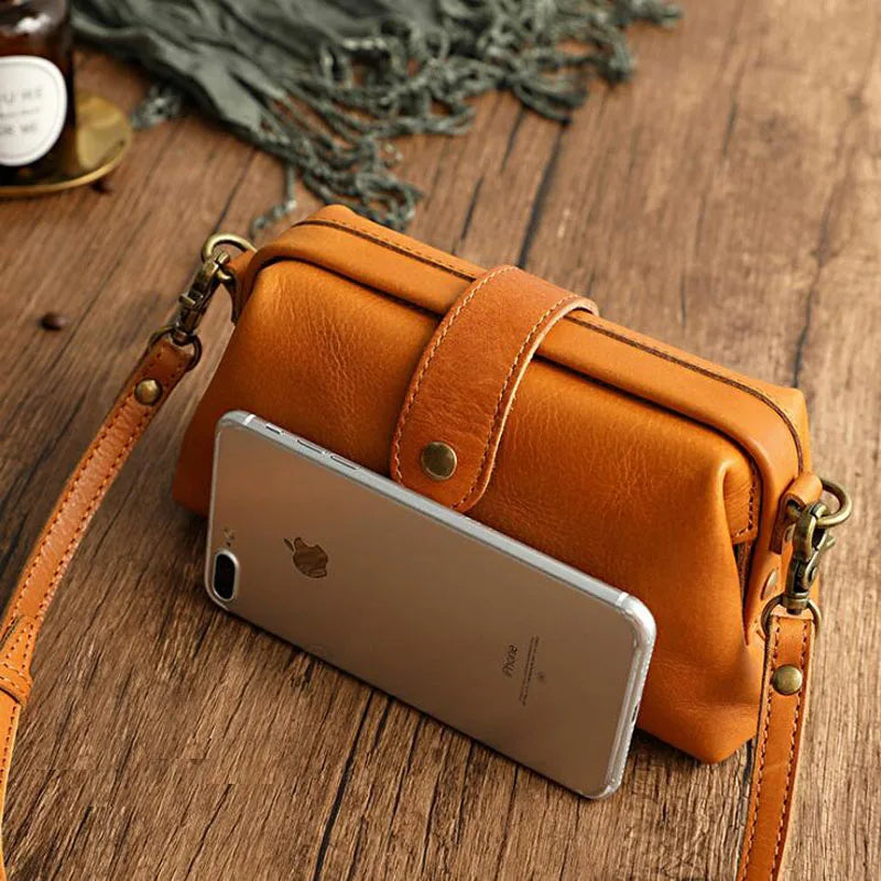 Crossbody Bag Handmade Leather Compact Adjustable Strap