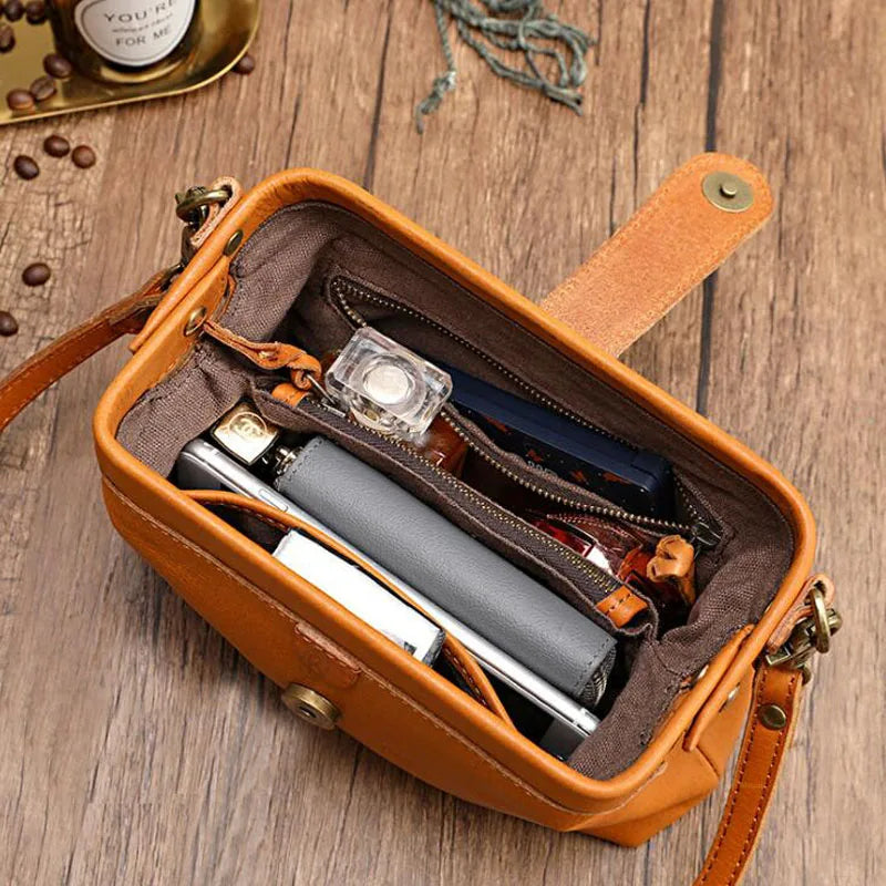 Crossbody Bag Handmade Leather Compact Adjustable Strap