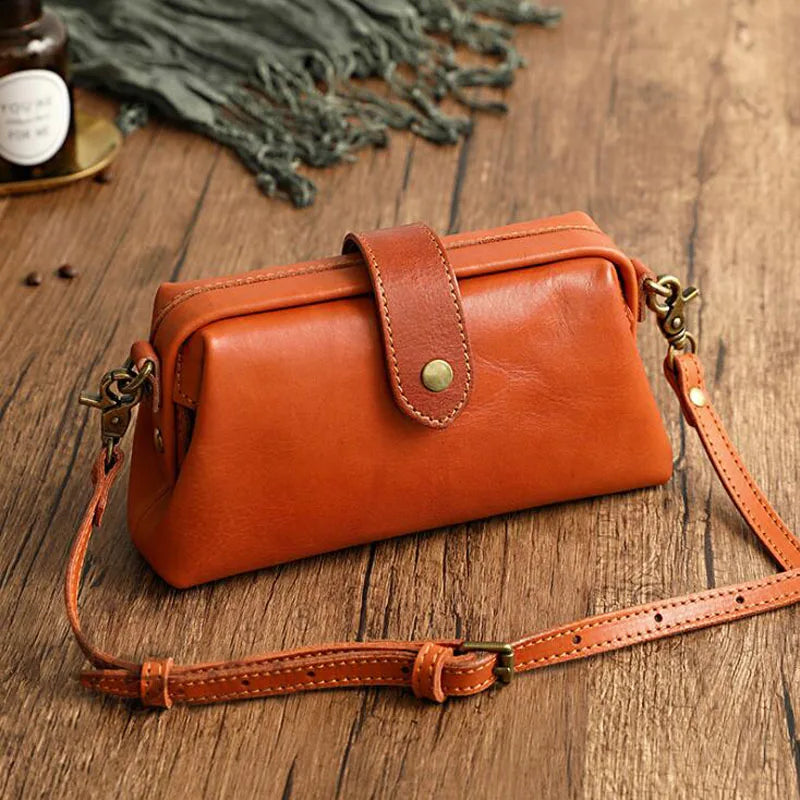 Crossbody Bag Handmade Leather Compact Adjustable Strap