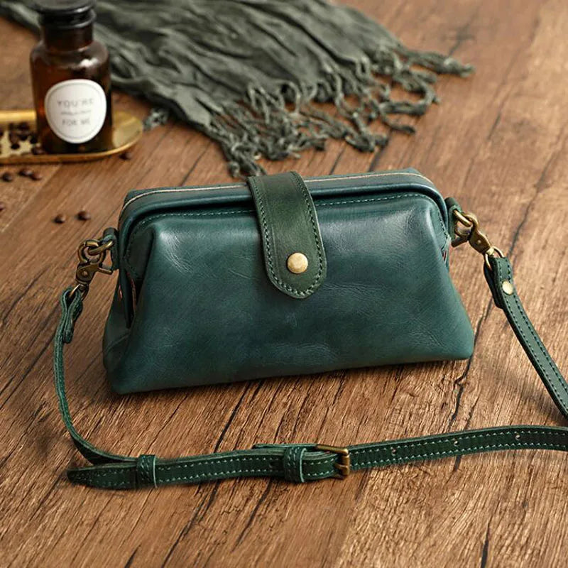 Crossbody Bag Handmade Leather Compact Adjustable Strap