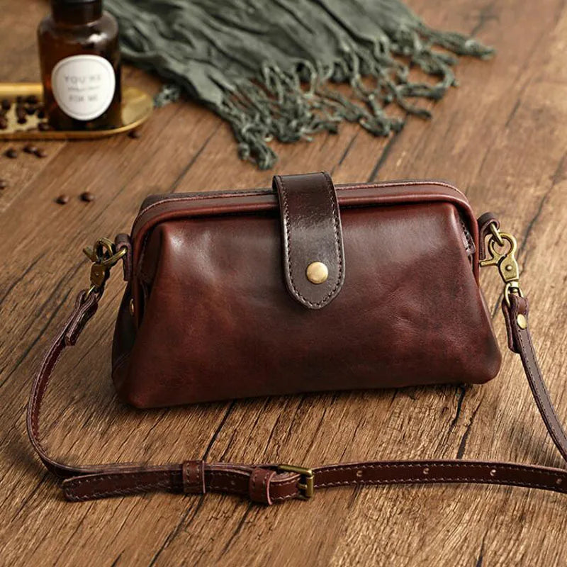 Crossbody Bag Handmade Leather Compact Adjustable Strap