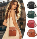 Crossbody Bag Leather Compact Square Anti-Theft