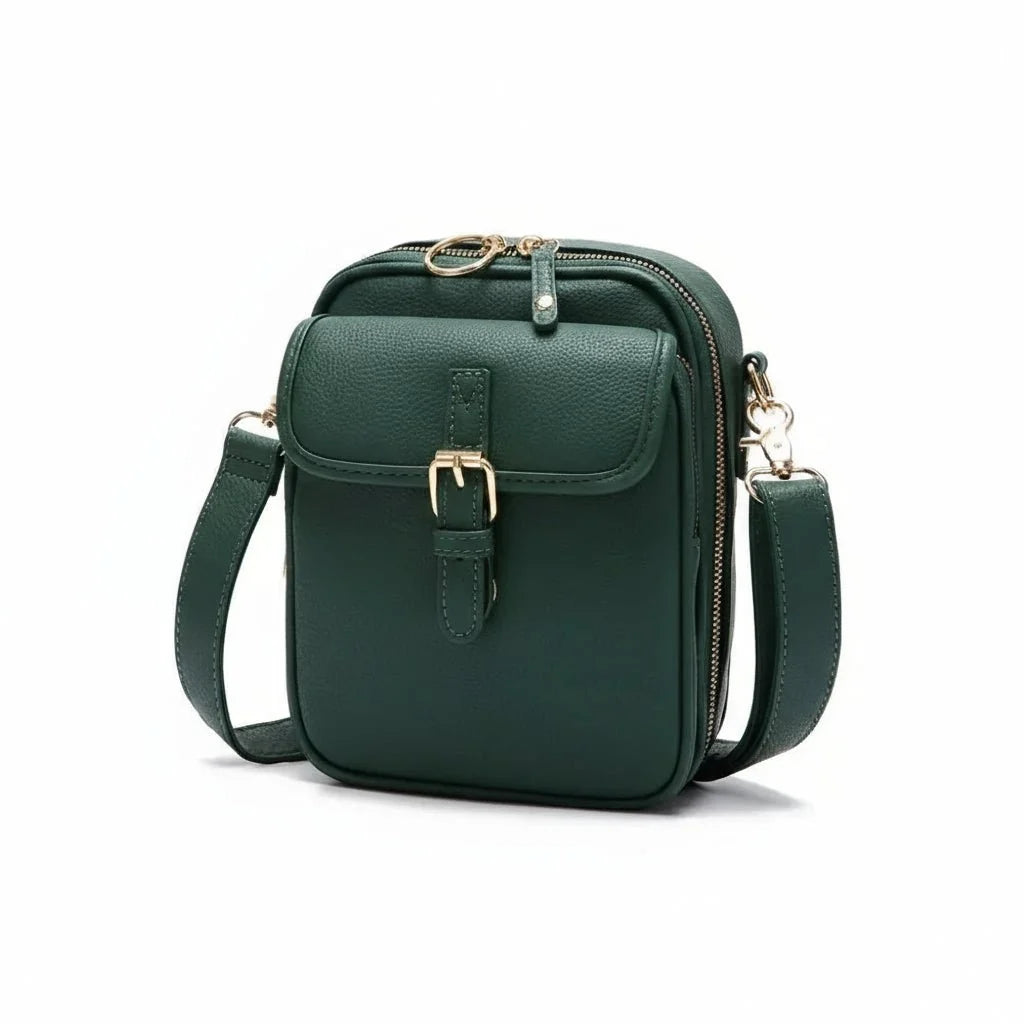 Crossbody Bag Leather Compact Square Anti-Theft