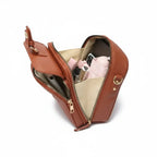 Crossbody Bag Leather Compact Square Anti-Theft