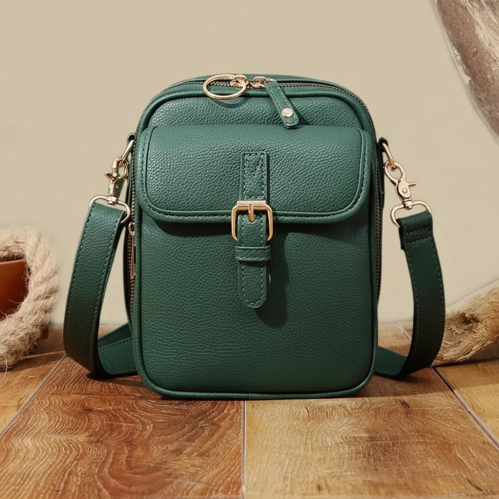 Crossbody Bag Leather Compact Square Anti-Theft