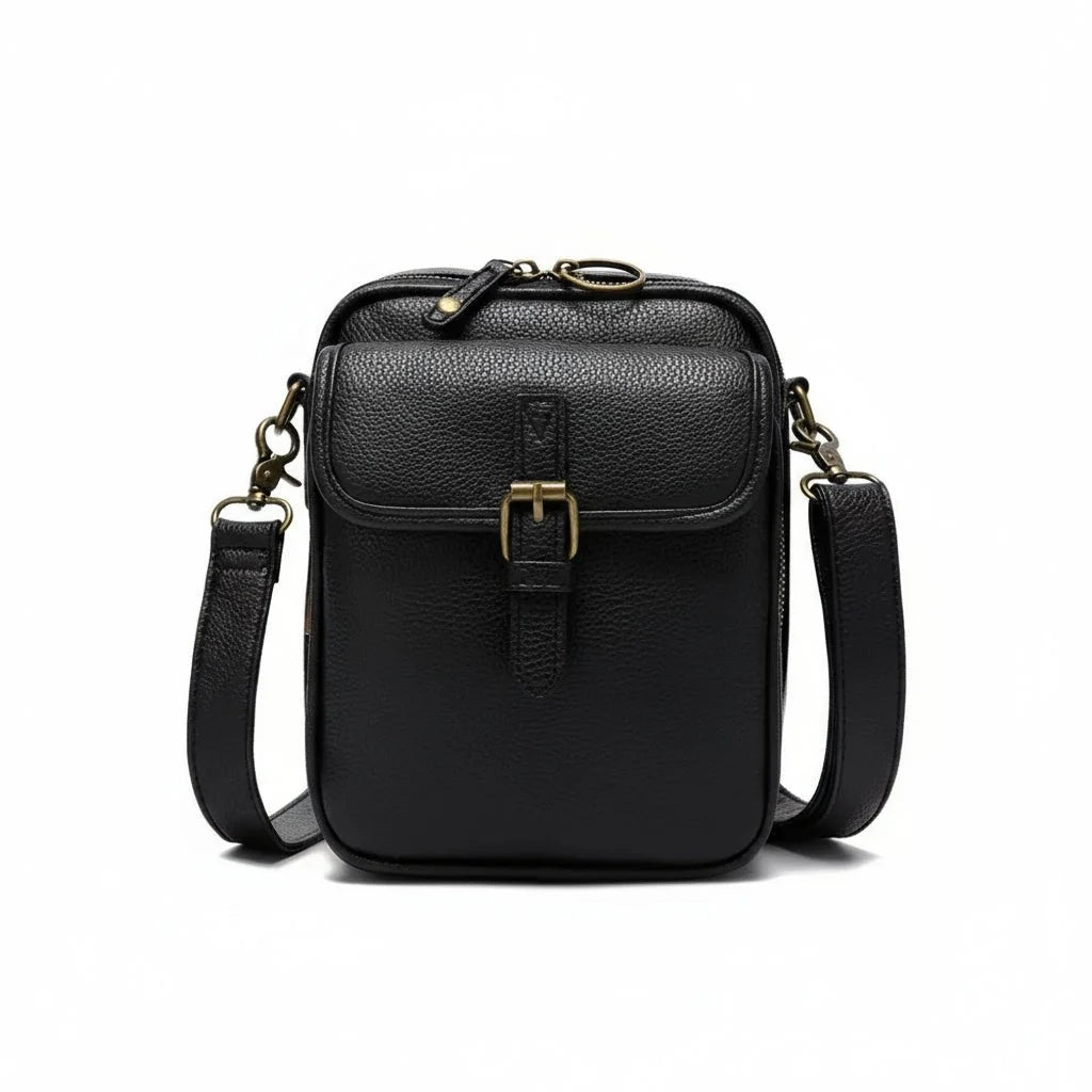 Crossbody Bag Leather Compact Square Anti-Theft