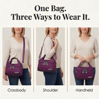 Crossbody Bag Multiple Zippered Compartments Hidden Anti-Theft Pocket
