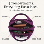 Crossbody Bag Multiple Zippered Compartments Hidden Anti-Theft Pocket