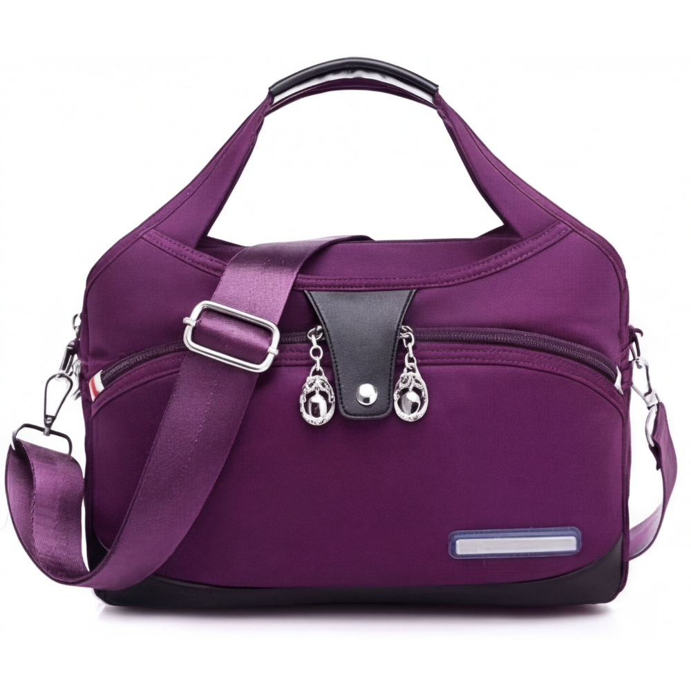 Crossbody Bag Multiple Zippered Compartments Hidden Anti-Theft Pocket