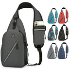 Crossbody Bag Oxford Cloth Multiple Pockets Adjustable Chest Strap