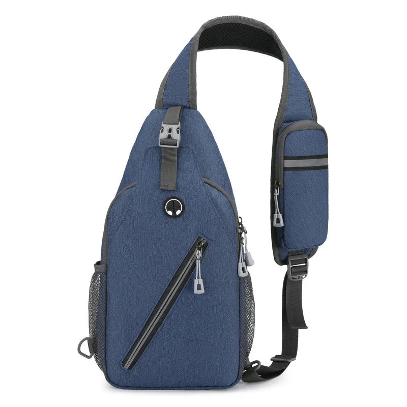 Crossbody Bag Oxford Cloth Multiple Pockets Adjustable Chest Strap