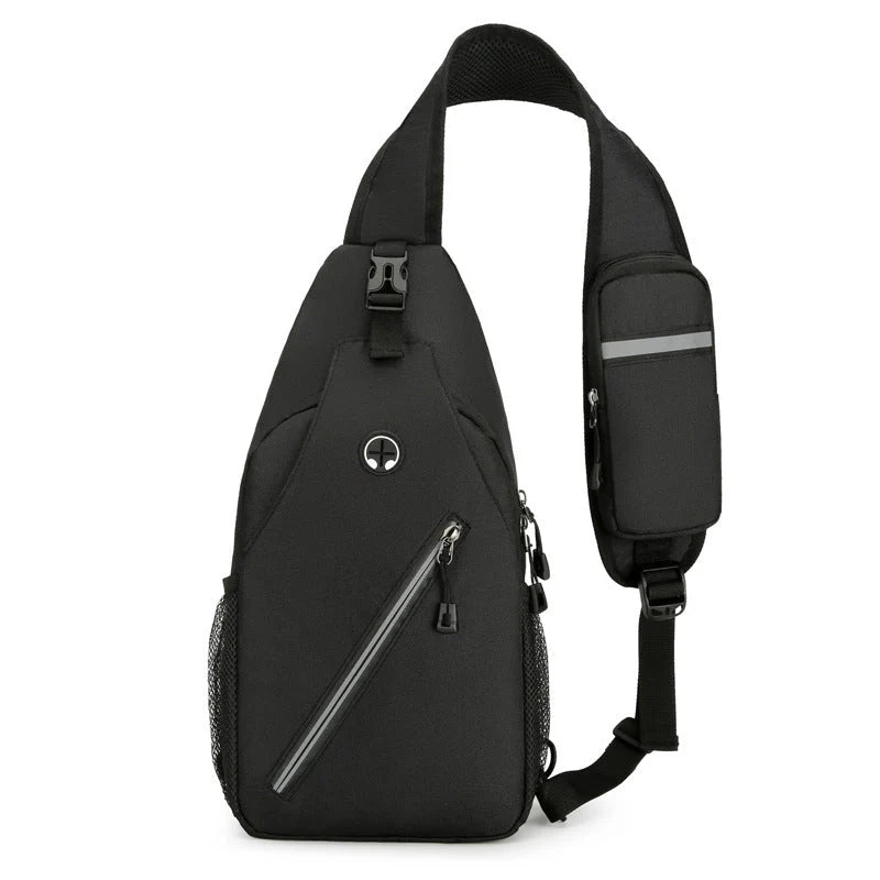 Crossbody Bag Oxford Cloth Multiple Pockets Adjustable Chest Strap