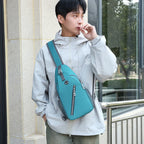 Crossbody Bag Oxford Cloth Multiple Pockets Adjustable Chest Strap