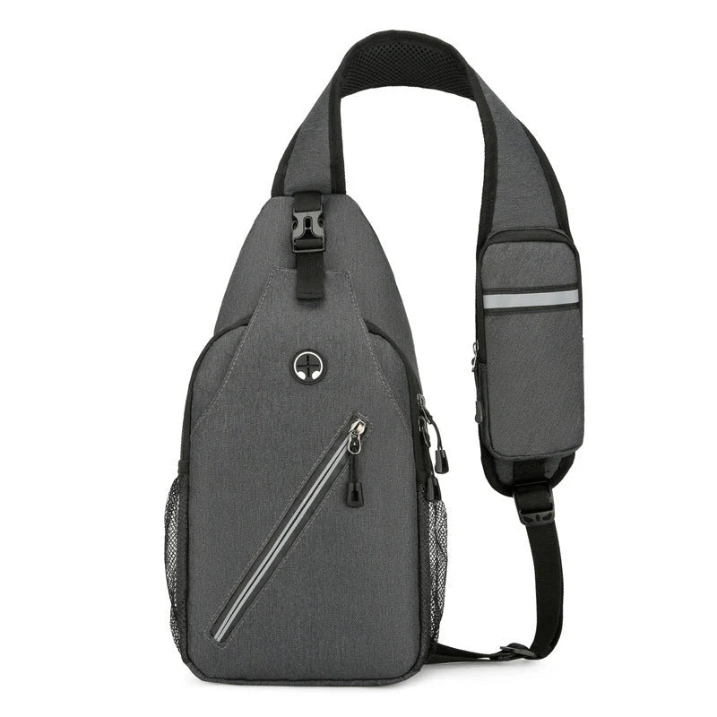 Crossbody Bag Oxford Cloth Multiple Pockets Adjustable Chest Strap
