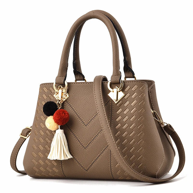 Crossbody Bag PU Leather Multiple Compartments & Zipper Closure