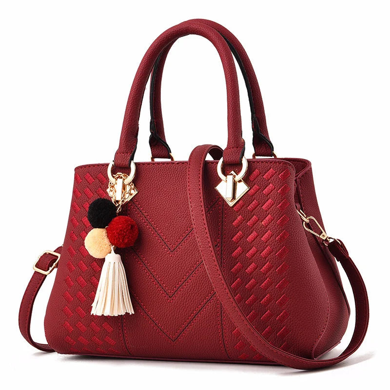 Crossbody Bag PU Leather Multiple Compartments & Zipper Closure