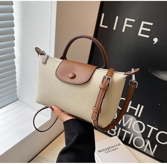 Crossbody Bag Quilted PU Leather Adjustable Strap & Metal Lock