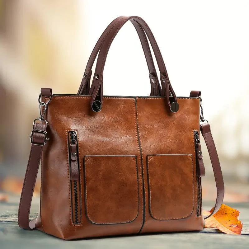 Crossbody Bag Top-Grain Leather Padded Tablet Sleeve