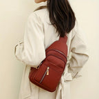 Crossbody Bag Vintage Leather Multiple Compartments