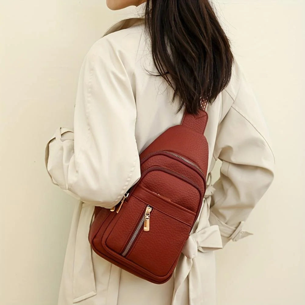 Crossbody Bag Vintage Leather Multiple Compartments