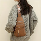 Crossbody Bag Vintage Leather Multiple Compartments