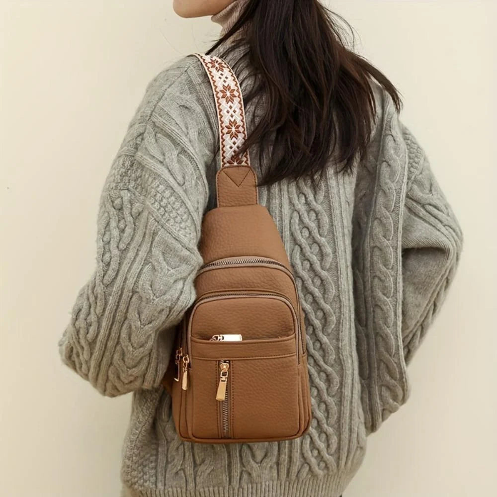 Crossbody Bag Vintage Leather Multiple Compartments