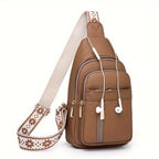 Crossbody Bag Vintage Leather Multiple Compartments