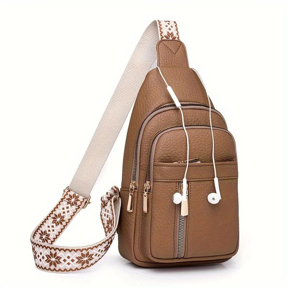 Crossbody Bag Vintage Leather Multiple Compartments