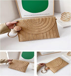Crossbody Bag Woven Raffia Adjustable Strap Magnetic Closure