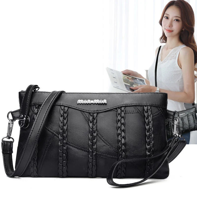 Crossbody Clutch Lightweight PU Leather Spacious Interior