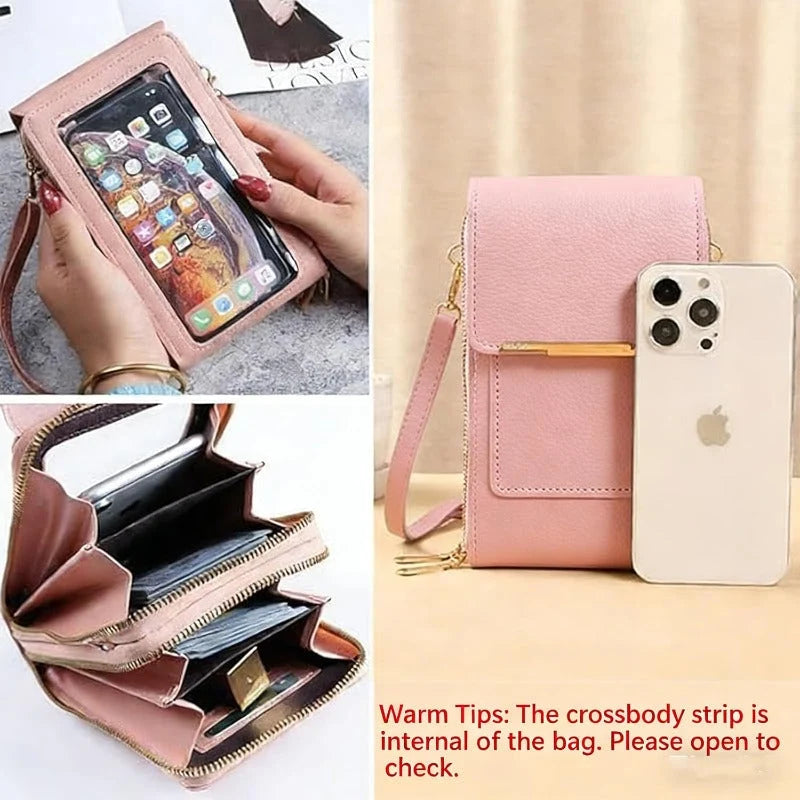 Crossbody Phone Bag RFID Blocking & Waterproof Touchscreen Window