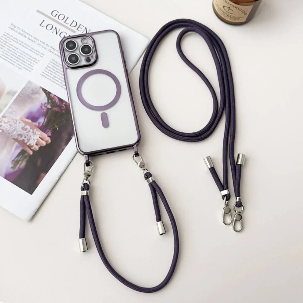 Crossbody iPhone Case MagSafe Compatible Detachable & Adjustable Strap
