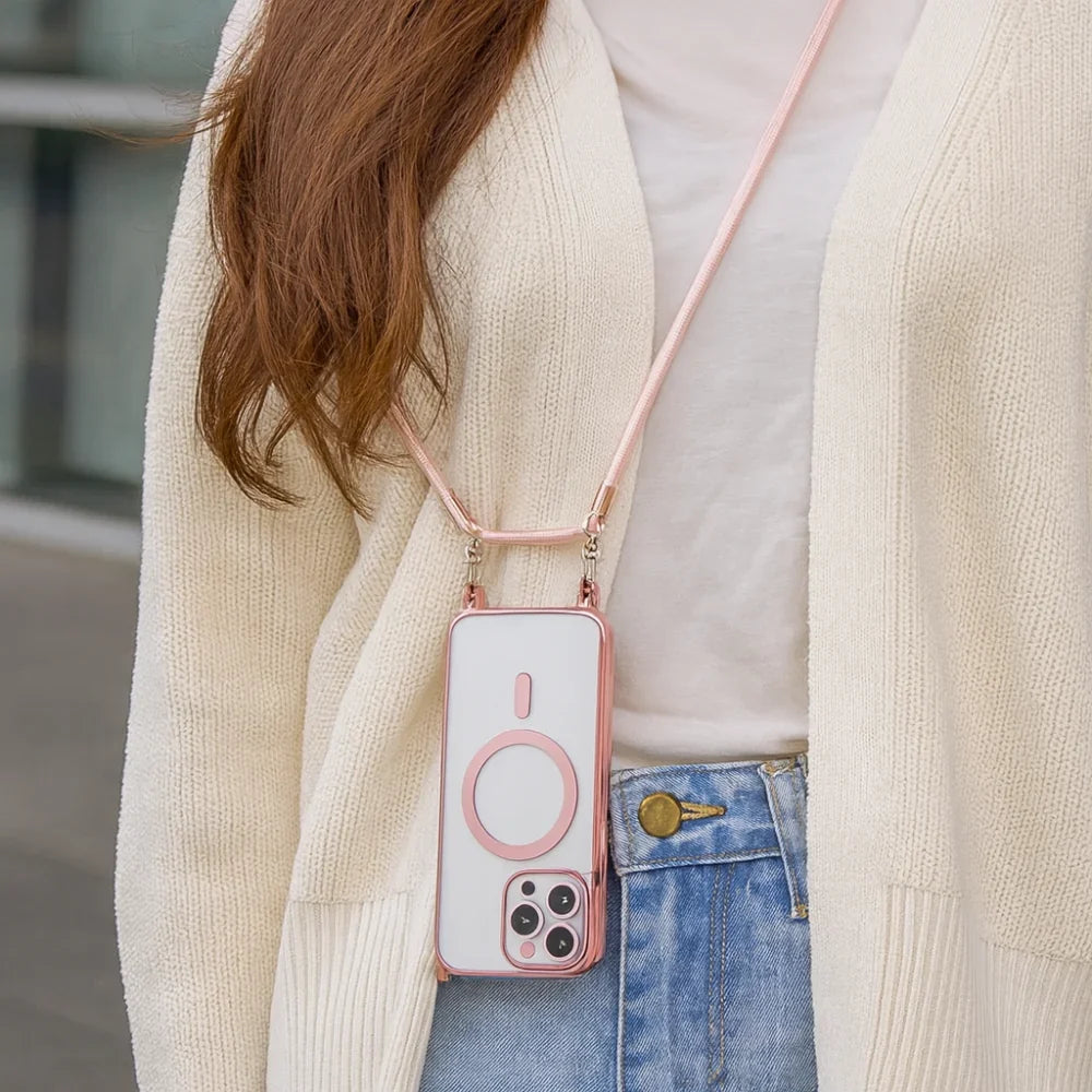 Crossbody iPhone Case MagSafe Compatible Detachable & Adjustable Strap