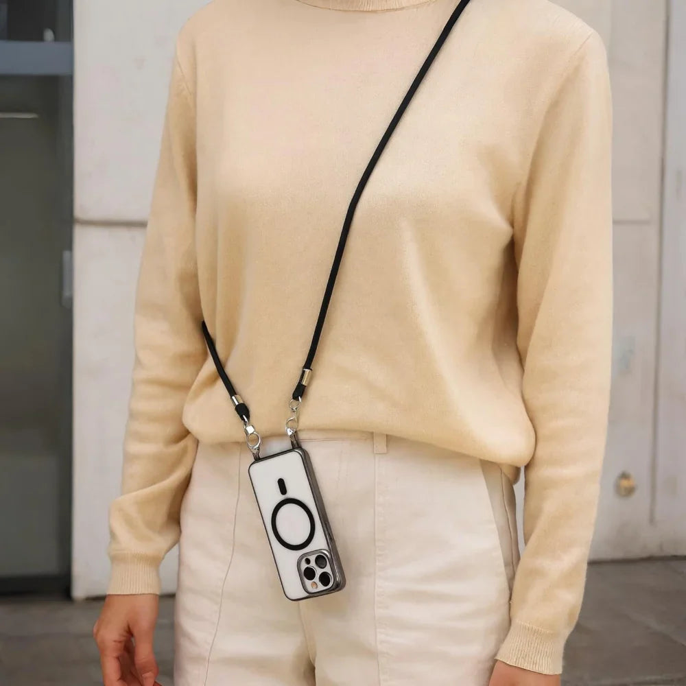 Crossbody iPhone Case MagSafe Compatible Detachable & Adjustable Strap