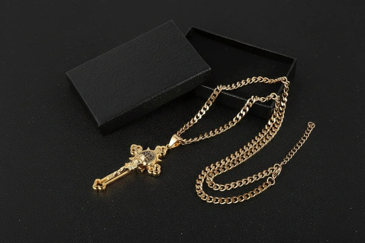 Crucifix Pendant Engraved Double-Sided