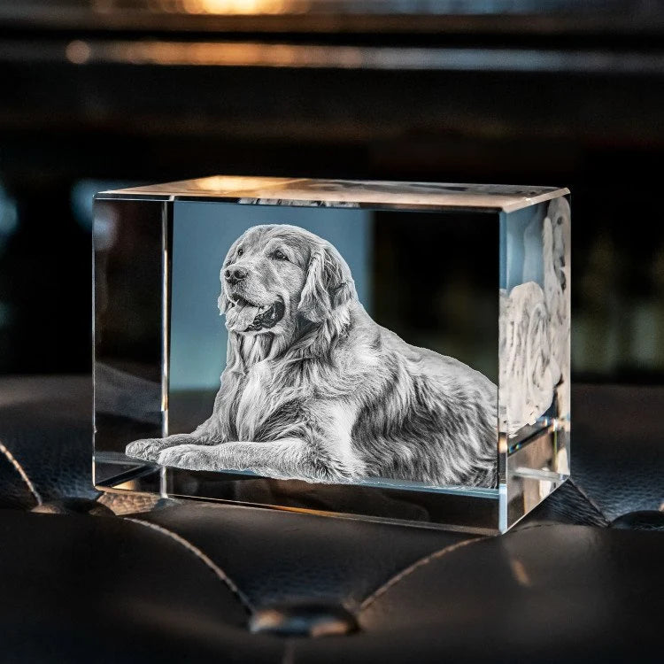 Crystal Photo Block Laser Engraved 2D 3D Illuminated Base