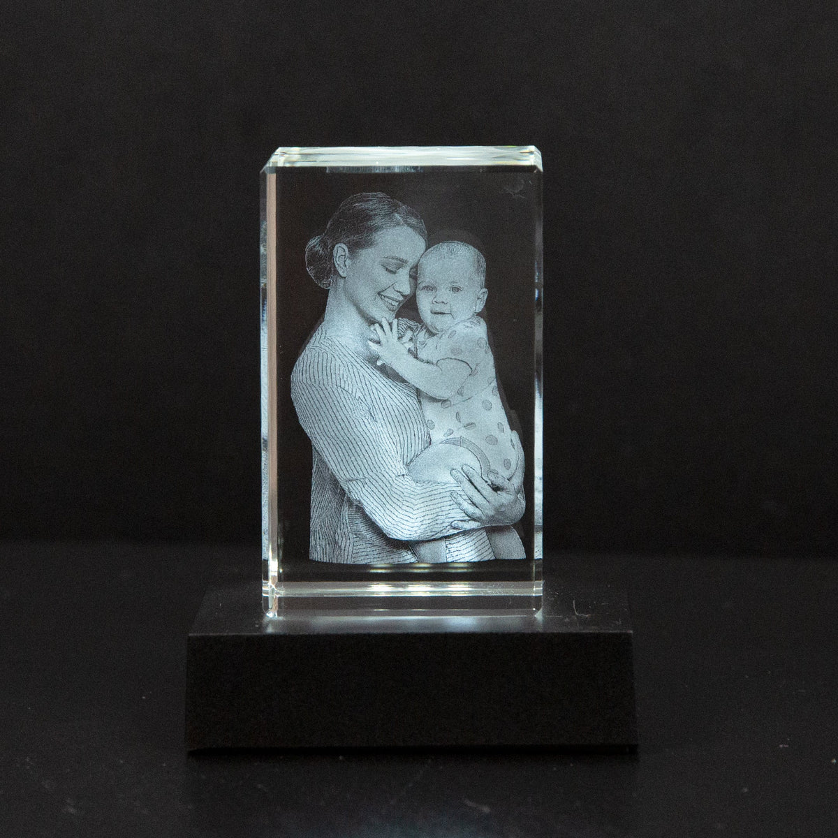 Crystal Photo Block Laser Engraved 2D 3D Illuminated Base