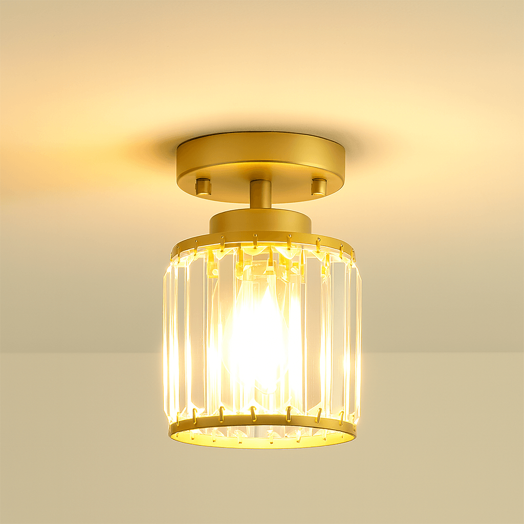 Crystal Prism Dimmable LED Semi-Flush Ceiling Light