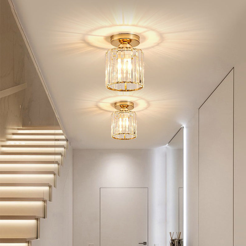 Crystal Prism Dimmable LED Semi-Flush Ceiling Light