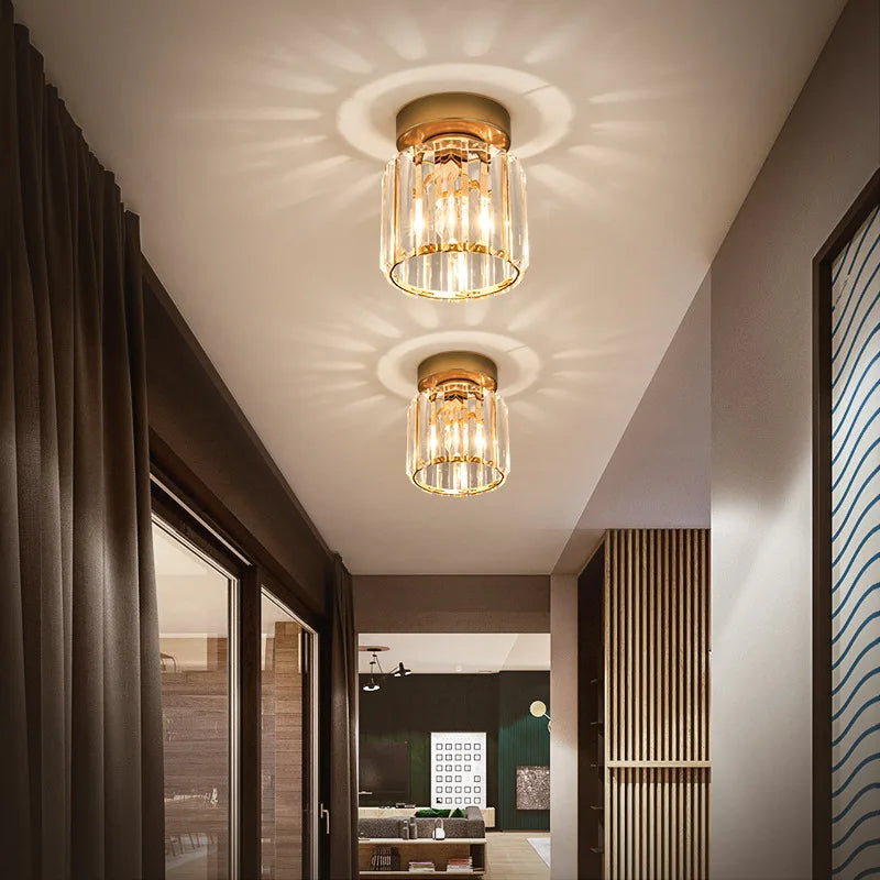 Crystal Prism Dimmable LED Semi-Flush Ceiling Light