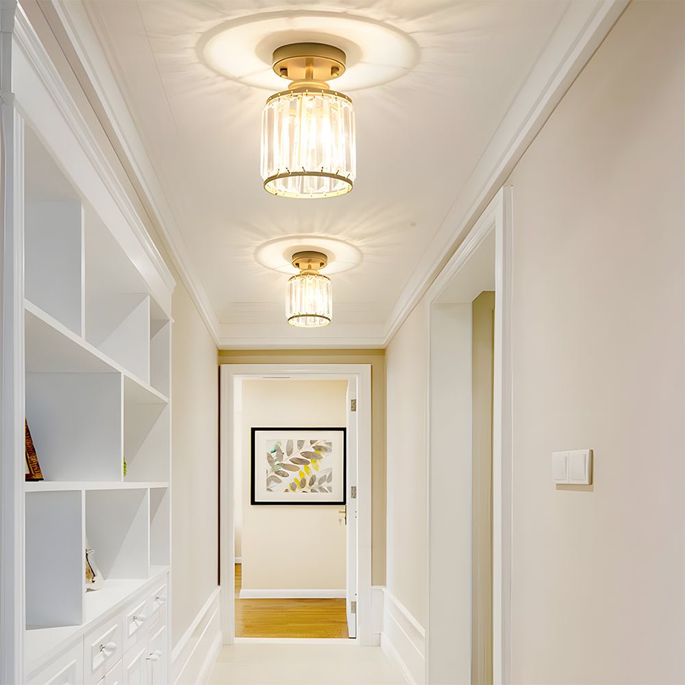 Crystal Prism Dimmable LED Semi-Flush Ceiling Light