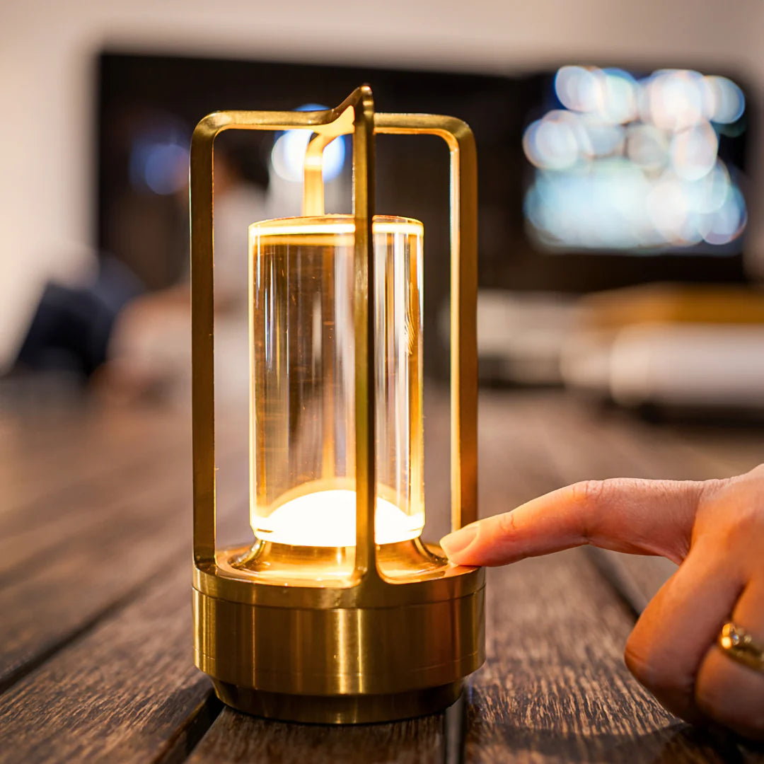 Crystal Rechargeable Remote-Dimmable LED Lantern
