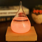 Crystal Weather Display Temperature-Reactive Glass & Wood
