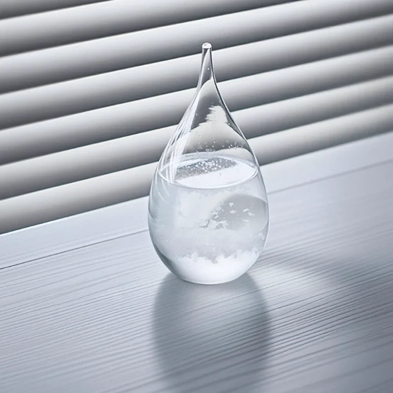 Crystal Weather Display Temperature-Reactive Glass & Wood