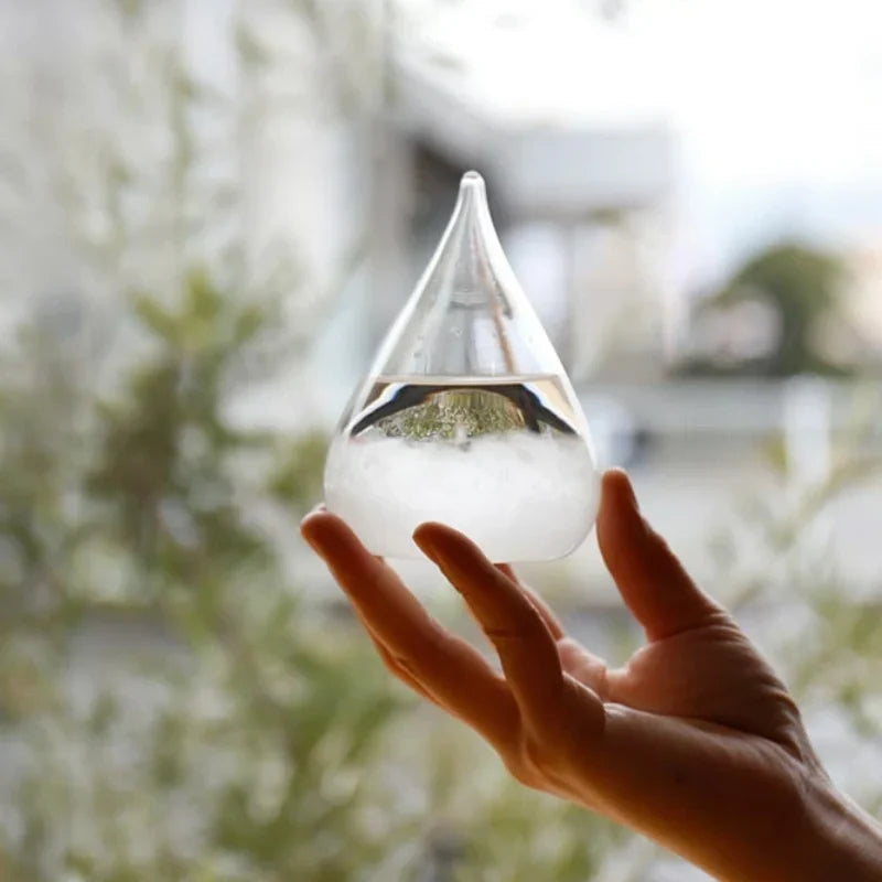 Crystal Weather Display Temperature-Reactive Glass & Wood
