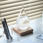 Crystal Weather Display Temperature-Reactive Glass & Wood