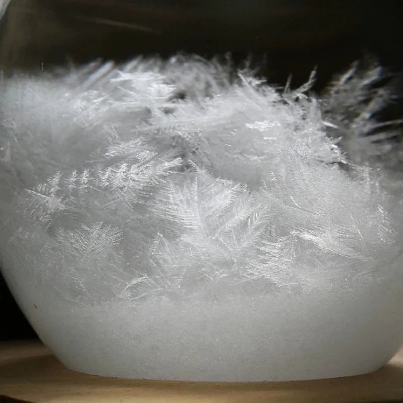 Crystal Weather Display Temperature-Reactive Glass & Wood